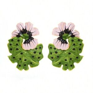 Flower statement earrings #881